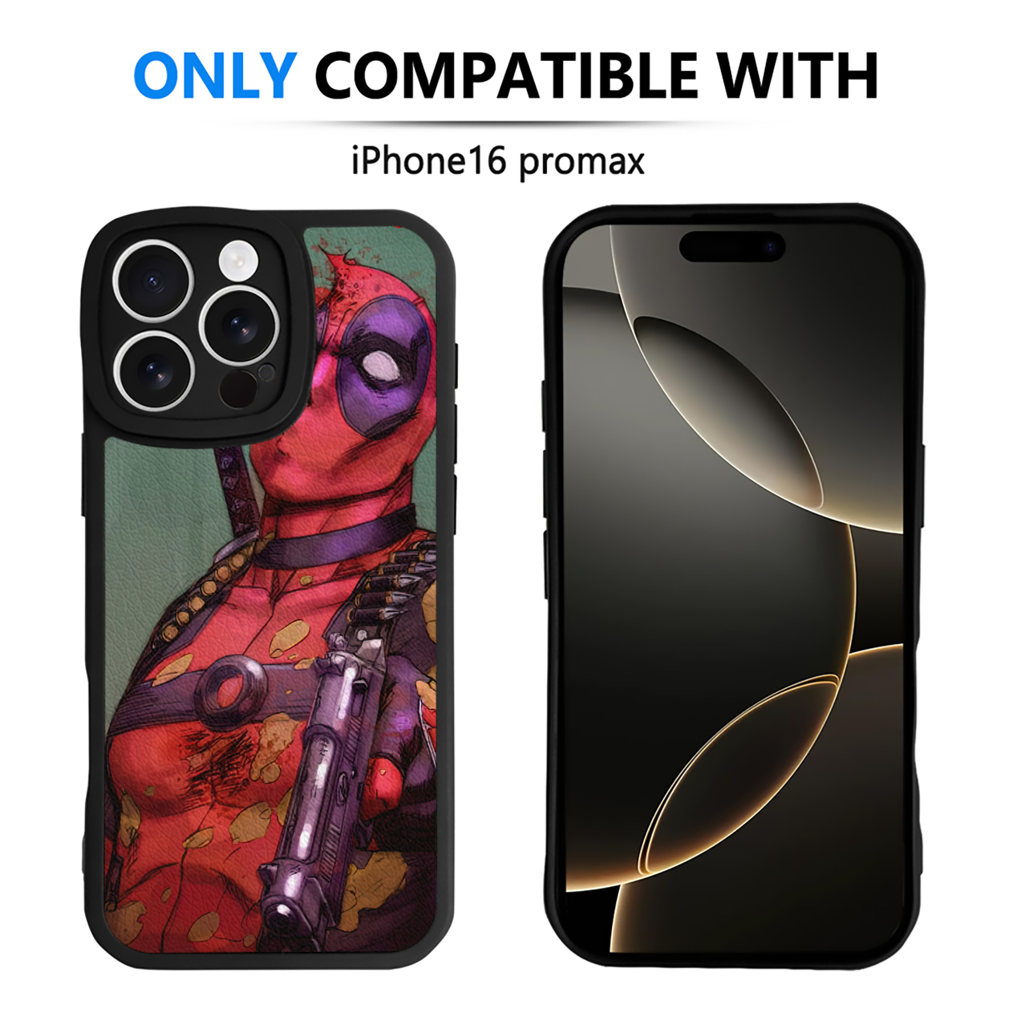 （画像用） Deadpool デッドプール 【iPhone 16シリーズ対応】シリコンスマホケース（レザー調） 材質：シリコン